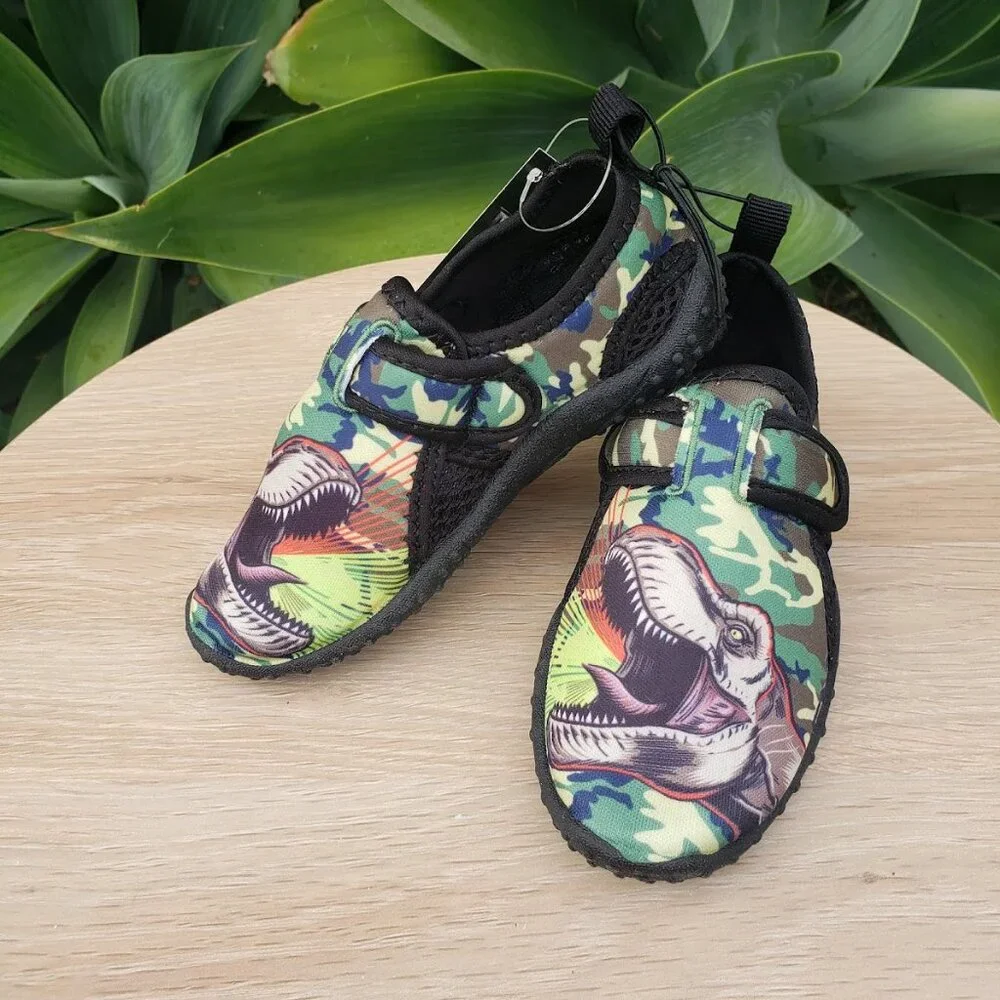 New Size 5 Jurassic Park World sneakers water pool beach shoes Velcro dinosaur